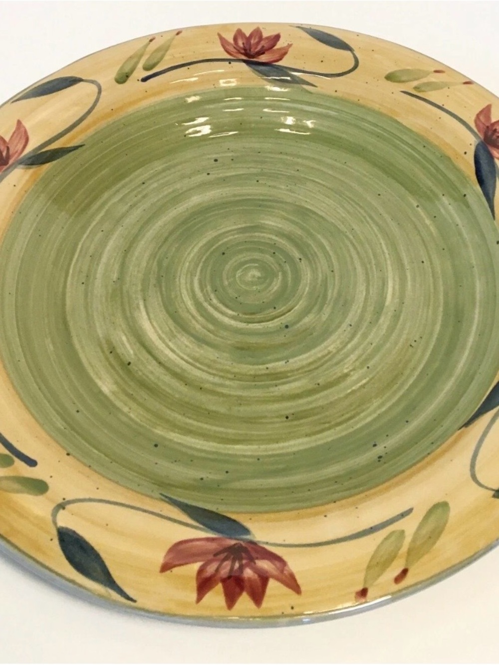 Pier 1 Elizabeth Large Hand Painted Stoneware  Serving Bowl 12" Set of 6